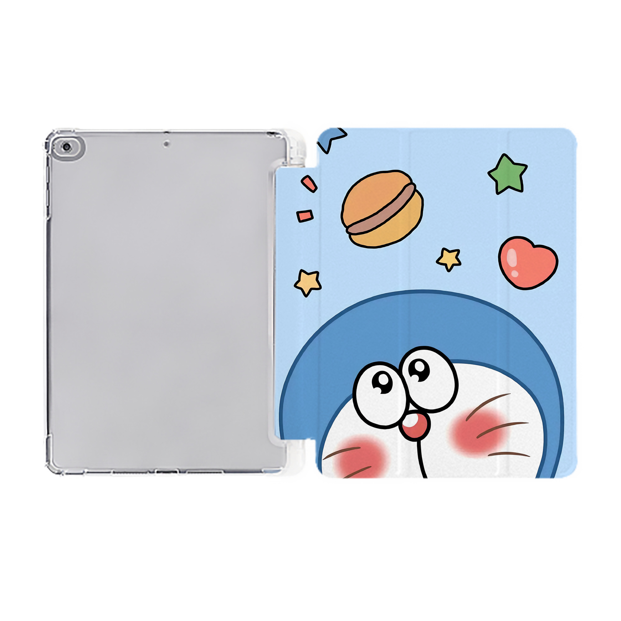 （画像用） ドラえもん Doraemon IPad ケース ペン収納付き 三つ折りスタンド PUレザー×シリコン 対応機種9.5/10.5/10.9インチ